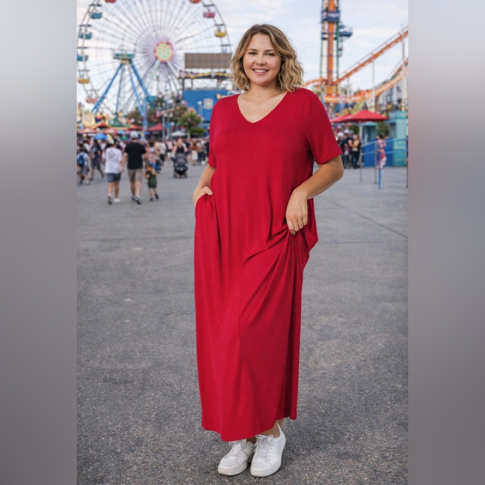 Brand New Zenana Premium Red Maxi Dress Various